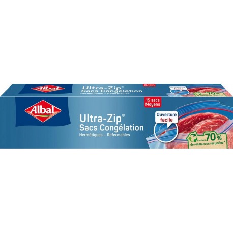 Albal Ultra ZIP Sacs congélation moyen modèle 15 sacs