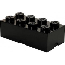 Lego Brique de rangement 8 plots Boîte de rangement empilable 12L noir