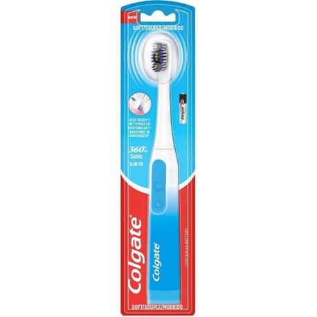 Colgate Brosse à dents SOUPLE à piles 360° Sonic
