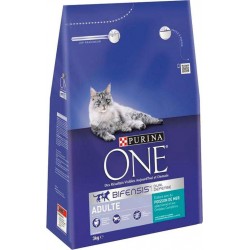 Purina One Croquettes Chat Adulte Poisson de Mer 3Kg (lot de 2)