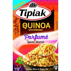 Tipiak Quinoa Gourmand Parfumé aux Épices Douces Quinoa Blanc et Rouge Blé par 2 Sachet 240g (lot de 4)
