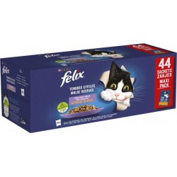 FELIX Pâtée pour chat adulte tendres effilés en gelée x44 85g