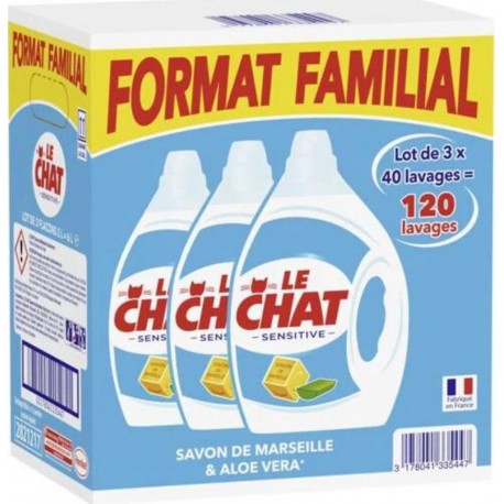 Le Chat Lessive liquide Sensitive 3x2L 6L