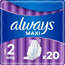 ALWAYS Serviettes Hygiéniques Avec Ailettes Maxi Long Taille 2 x20