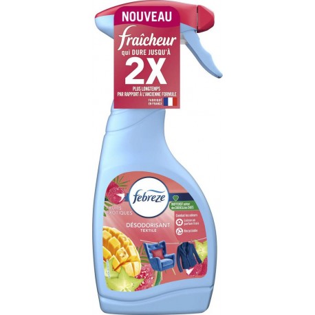 FEBREZE TEXTILE SOIN DU LINGE BOUTEILLE PISTOLET FRUIT EXOTIQUE NON ECOLOGIQUE 500ml