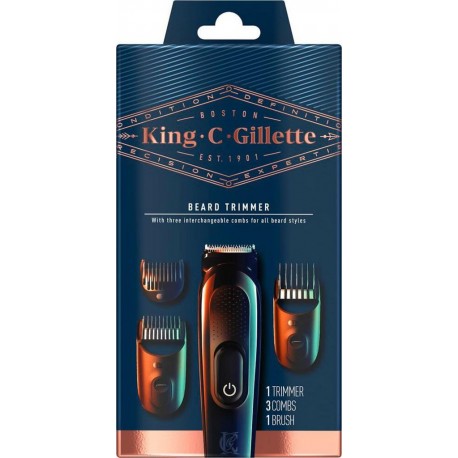 KING C GIL KCG TONDEUSE A BARBE + rasoir + 3 sabots
