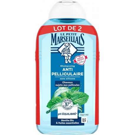 Le Petit Marseillais Shampooing Anti-Pelliculaire Infusion Menthe Verte 2x250ml 500ml