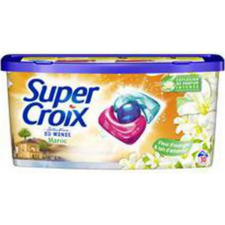 SUPER CROIX SELECTION DU MONDE LESSIVE LIQUIDE NON ECOLOGIQUE 360GR FLEUR D'ORANGER LAIT D'AMANDE CONCENTRE MULTIUSAGES 30CT MAC