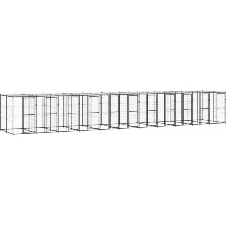 M² Chenil Extérieur Acier Avec Toit 26,62 Vidaxl