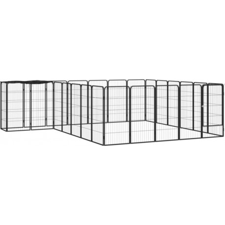 NC Parc Pour Chien 26panneaux Noir 50x100cm Acier Enduit De Poudre Vidaxl