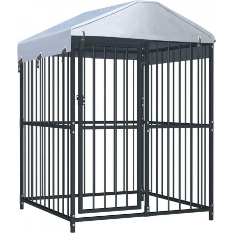 NC Chenil Extérieur Avec Toit Pour Chiens 120 X 120 X 150 Cm Vidaxl