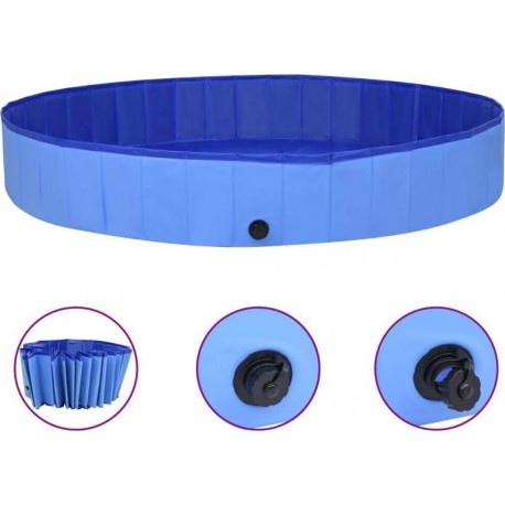 NC Piscine Pliable Pour Chiens Bleu 300x40 Cm Pvc Vidaxl
