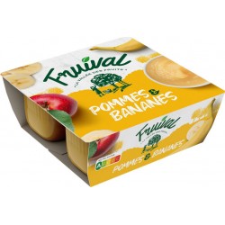 FRUIVAL Compote pomme banane les 4 pots de 100g