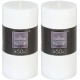 Ensemble De 2 Bougies Cylindriques Blanches Rustiques