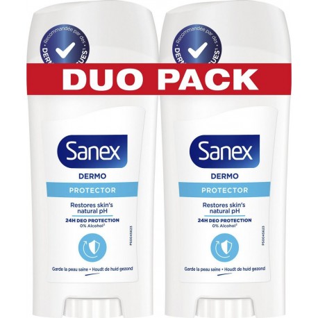 PH SANEX Déodorant Dermo Protectop Natural PH 24H SANEX lot de 2 stick de 65ml