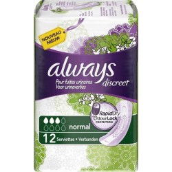 Always Discreet Serviettes Pour Fuites Urinaires Normal x12 (lot de 3)