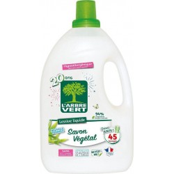 L'Arbre Vert Hypoallergénique Lessive au Savon Végétal 2.025L