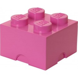 LEGO 4 Storage Brick With Knobs, in Medium Pink