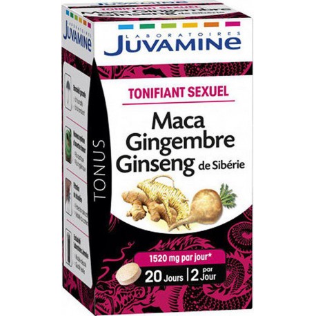 Juvamine Tonus Tonifiant Sexuel Maca Gingembre Ginseng de Sibérie (lot de 2)