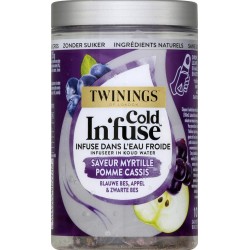 TWININGS Cold In'fuse infusion froide saveur myrtille pomme cassis 10 sachets 250g
