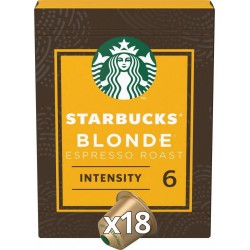 STARBUCKS Capsules de café blonde espresso intensité 6 compatibles Nespresso 18 capsules 94g