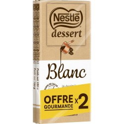 NESTLE DESSERT Tablette de chocolat blanc pâtissier 2 pièces 2x180g
