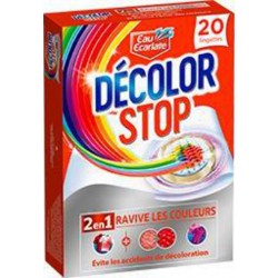 EAU ECARLATE Décolor Stop - Lingettes anti décoloration 2 en 1 Ravive les Couleurs 20 lingettes