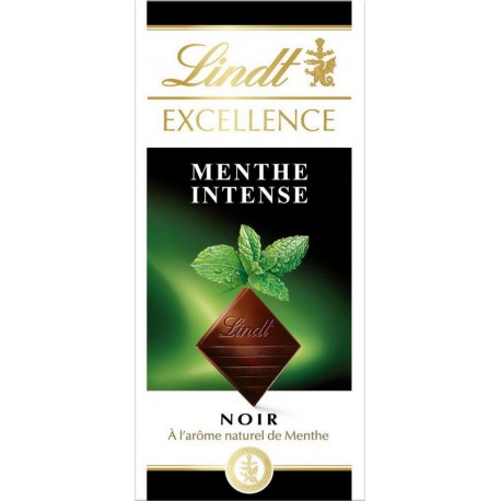 Lindt Excellence Noir à l’Arôme Naturel de Menthe Intense 100g (lot de 4)