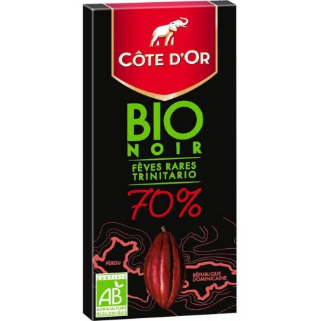Côte d'Or Côte d’Or BIO Noir 70% Fèves Rares Trinitario 90g (lot de 12)