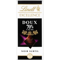 Lindt Excellence Noir Subtil Doux 70% Cacao 100g (lot de 4)