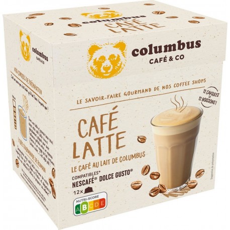 COLUMBUS Café au Lait Capsules Compatible Dolce Gusto 12 capsules