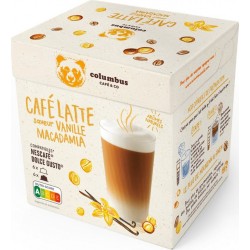 COLUMBUS Café au Lait Dosettes Vanille Macadamia Compatible Dolce Gusto et Nespresso 12 capsules