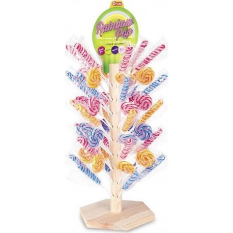 Fizzy Sucettes De Fête Foraine Rainbow Pop 100 Sucettes + Présentoir Offert