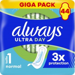 ALWAYS Serviettes Hygiéniques avec Ailettes Normal Taille 1 Ultra pack de 44 serviettes hygiéniques