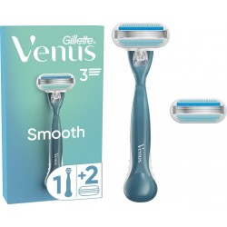 GILLETTE Rasoir Smooth 3 Lames Pour Femme le paquet d'une manche réutilisable + 2 recharges de lames