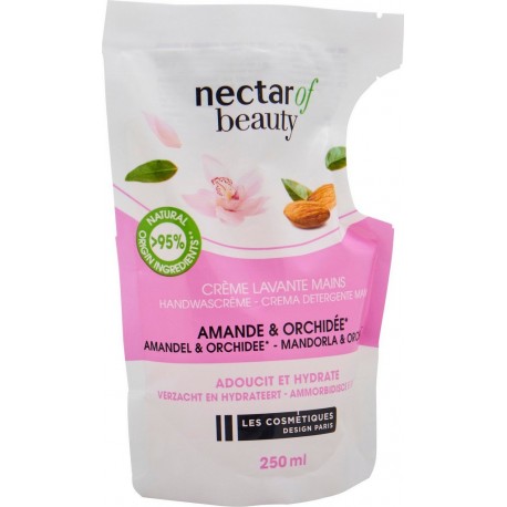 NECTAR OF BEAUTY Savon Liquide Mains Amande & Orchidée la recharge de 250ml