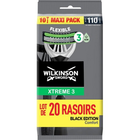 WILKINSON Rasoirs Jetables Xtreme 3 Black Edition lelotde20rasoirs
