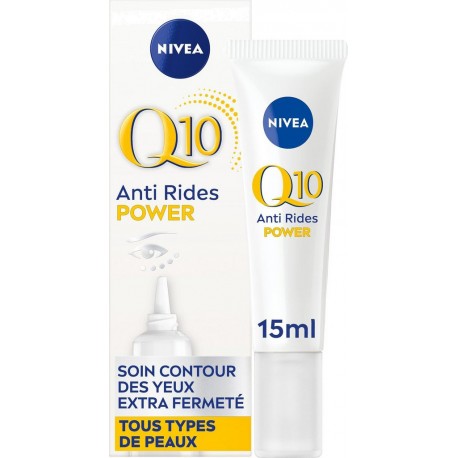 NIVEA Soin Visage Soin Contours des Yeux Extra Fermeté Q10 Anti-Rides Power le tube de 15ml