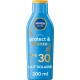 NIVEA Crème solaire Lait Corps Spf 30 Activateur de Bronzage Résistant a l'Eau Sun le facon de 200ml