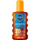 NIVEA Crème solaire Huile Corps Spf 20 Protection et Bronzage Activateur de Bronzage Sun 200ml