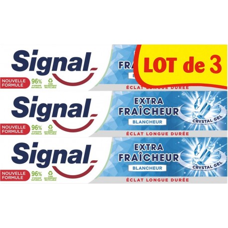 SIGNAL Dentifrice Blancheur Extra Fraîcheur lot de 3 dentifrices de 75ml