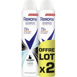 REXONA Déodorant spray Anti-transpirant Invisible Aqua lot de 2 sprays