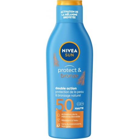 NIVEA Crème solaire Lait Corps Spf 50 Protection et Bronzage Résistant a l'Eau Sun le facon de 200ml
