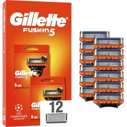 GILLETTE Lames de rasoir Pour Homme Fusion 5 lot de 2 paquets de 6 lames de rasoir
