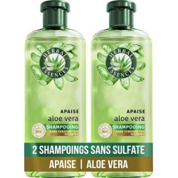 HERBAL ESSENCES Shampoing Apaise Cheveux secs Aloé vera Sans tensioactifss lot de 2 flacons de 250ml
