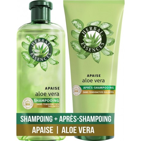 HERBAL ESSENCES Shampoing Apaise Cheveux secs Aloe vera le coffret