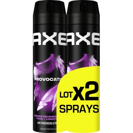 AXE Déodorant spray Homme 48h Fraîcheur Parfum Provocation lot de 2 sprays