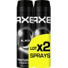 AXE Déodorant spray Homme Anti-transpirant Black 48h lot de 2 sprays