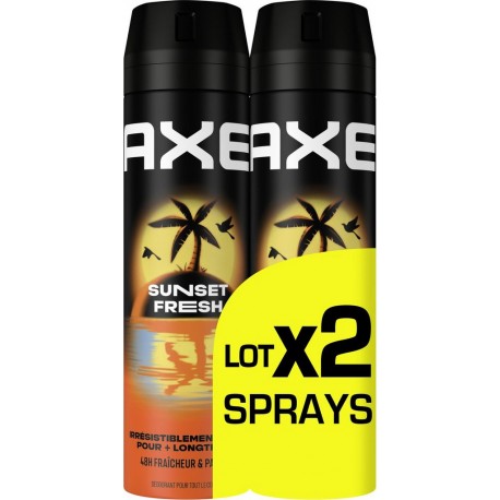 AXE Déodorant spray Homme Anti-transpirant Sunset Fresh 48h lot de 2 sprays