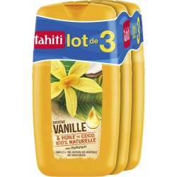 TAHITI Gel douche Hydratant Vanille et Huile de Coco lot de 3 flacons de 250ml